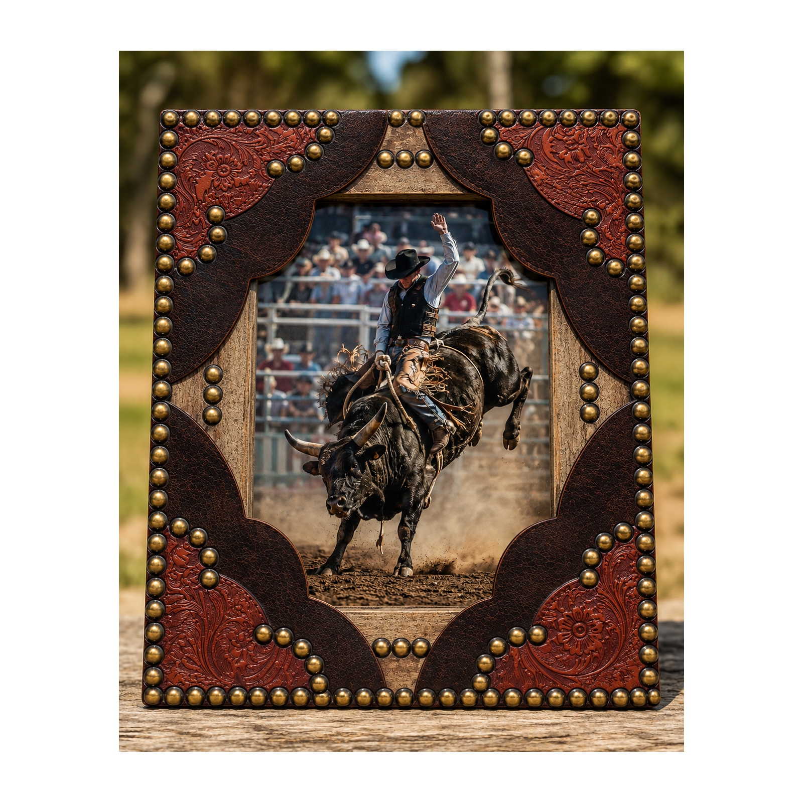 Rustic Western Cowhide 8x10 Picture Frame